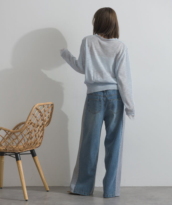 サイドスウェットドッキングデニム