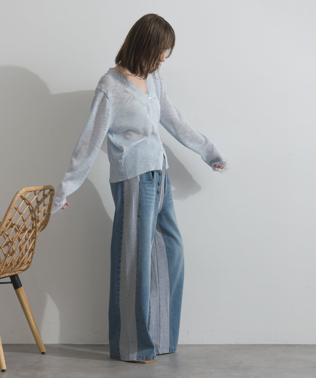 サイドスウェットドッキングデニム