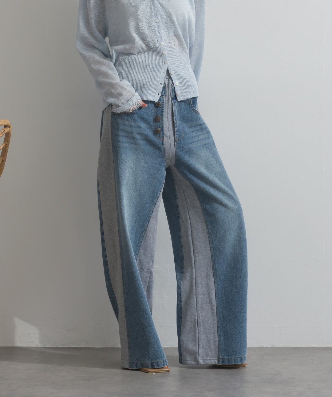 サイドスウェットドッキングデニム