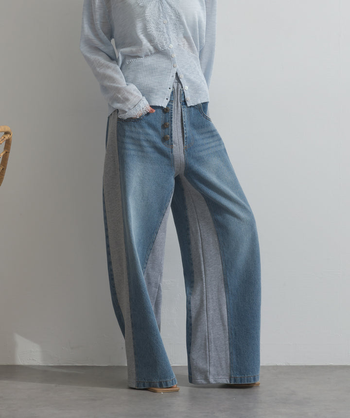 サイドスウェットドッキングデニム