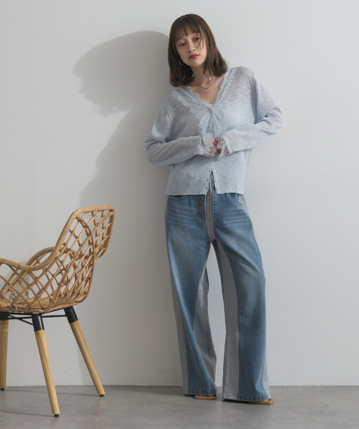 サイドスウェットドッキングデニム