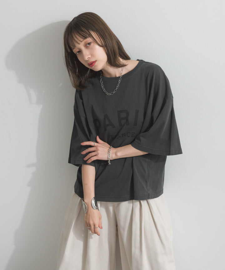 ピグメントロゴプリントTシャツ