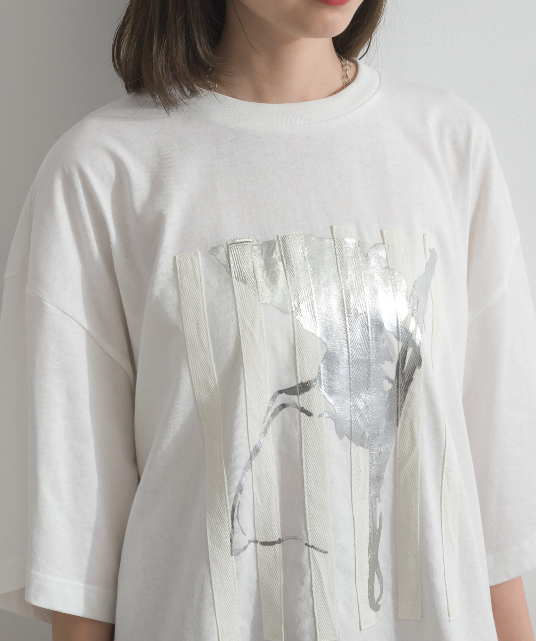 ニュアンス箔プリントTシャツ
