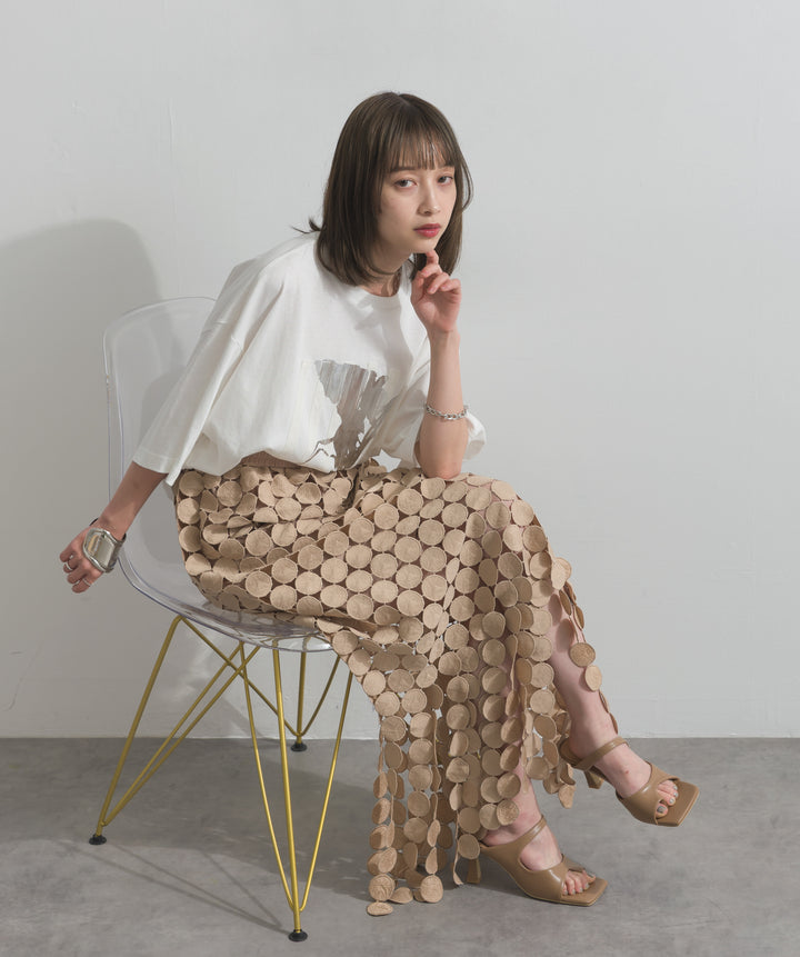 サークルモチーフシアーロングスカート