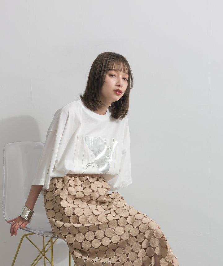 ニュアンス箔プリントTシャツ