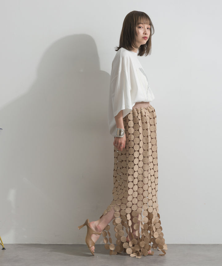 サークルモチーフシアーロングスカート