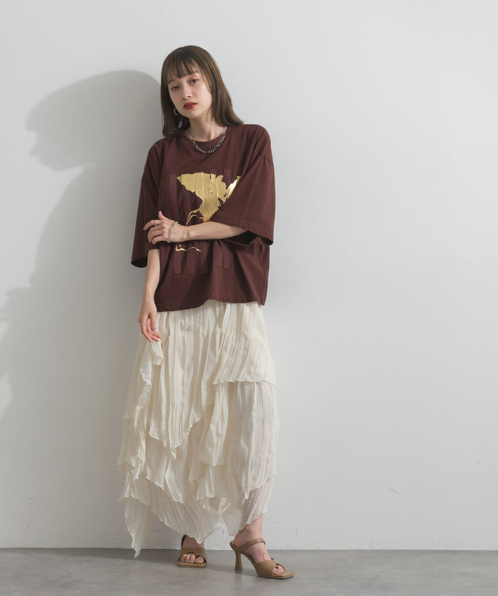 ニュアンス箔プリントTシャツ