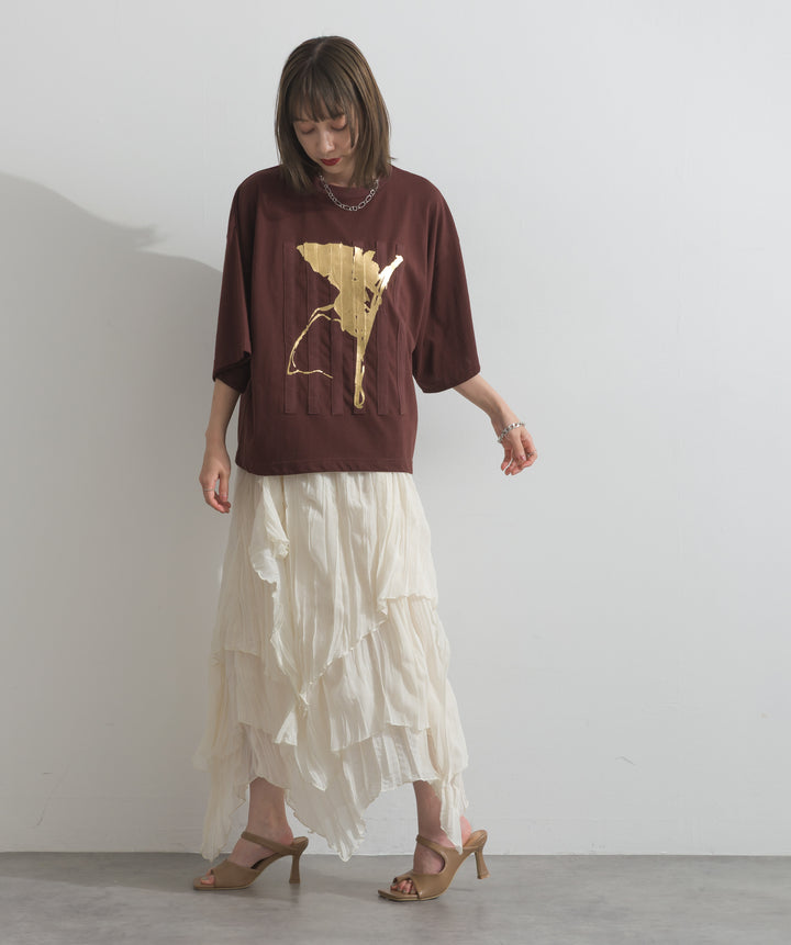 ニュアンス箔プリントTシャツ