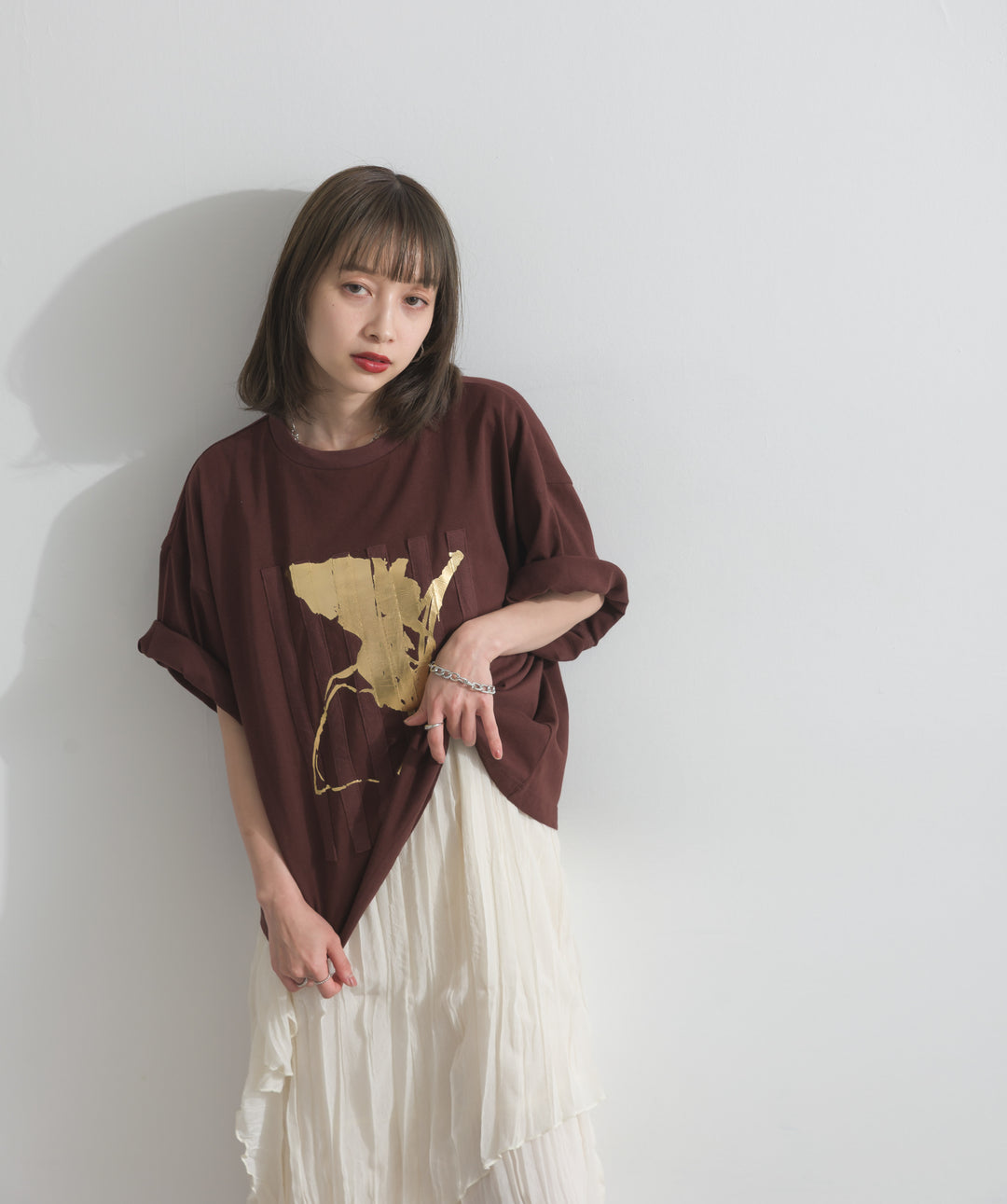 ニュアンス箔プリントTシャツ