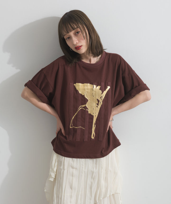 ニュアンス箔プリントTシャツ