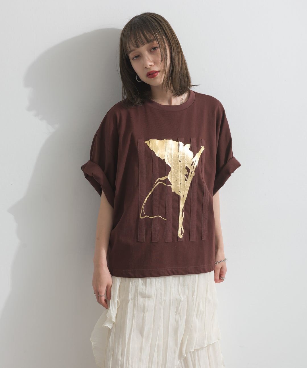 ニュアンス箔プリントTシャツ