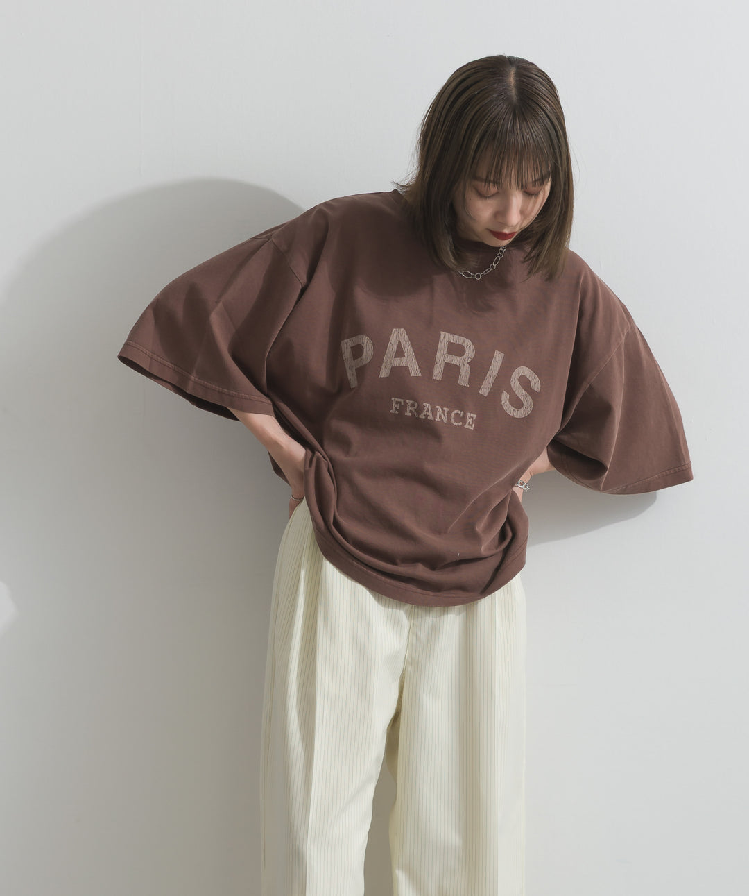 ピグメントロゴプリントTシャツ
