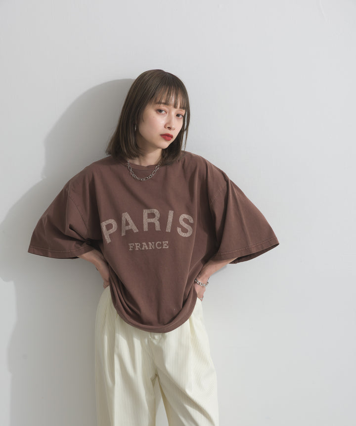 ピグメントロゴプリントTシャツ