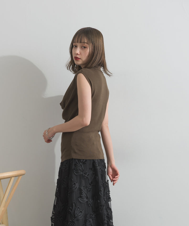 ドレープデザインポロトップス