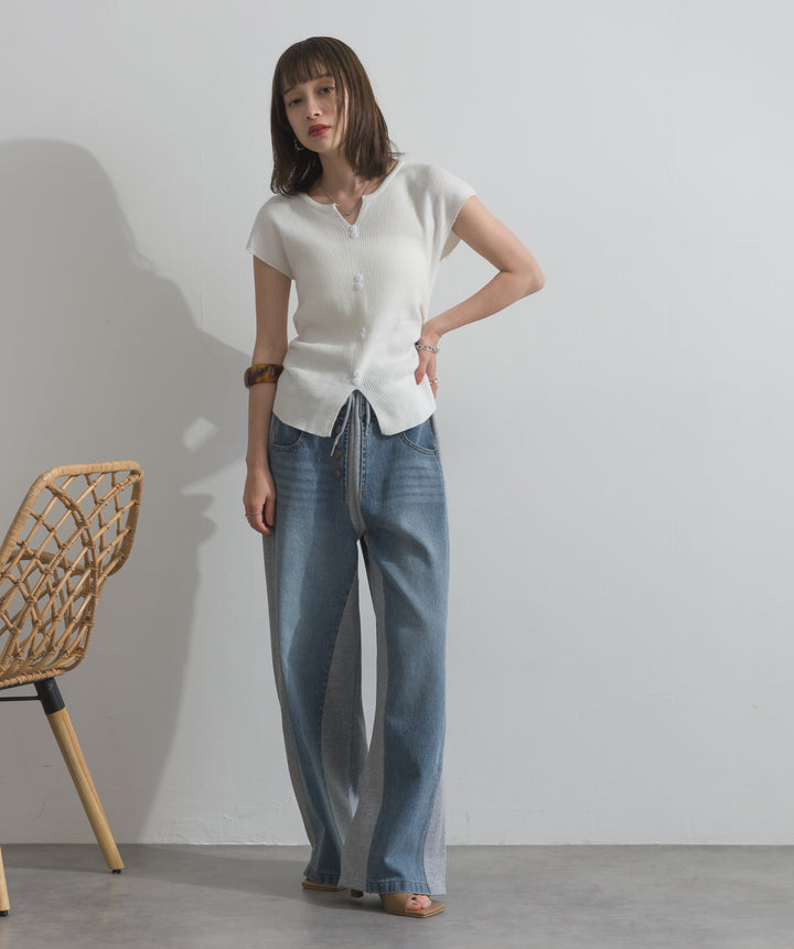 サイドスウェットドッキングデニム