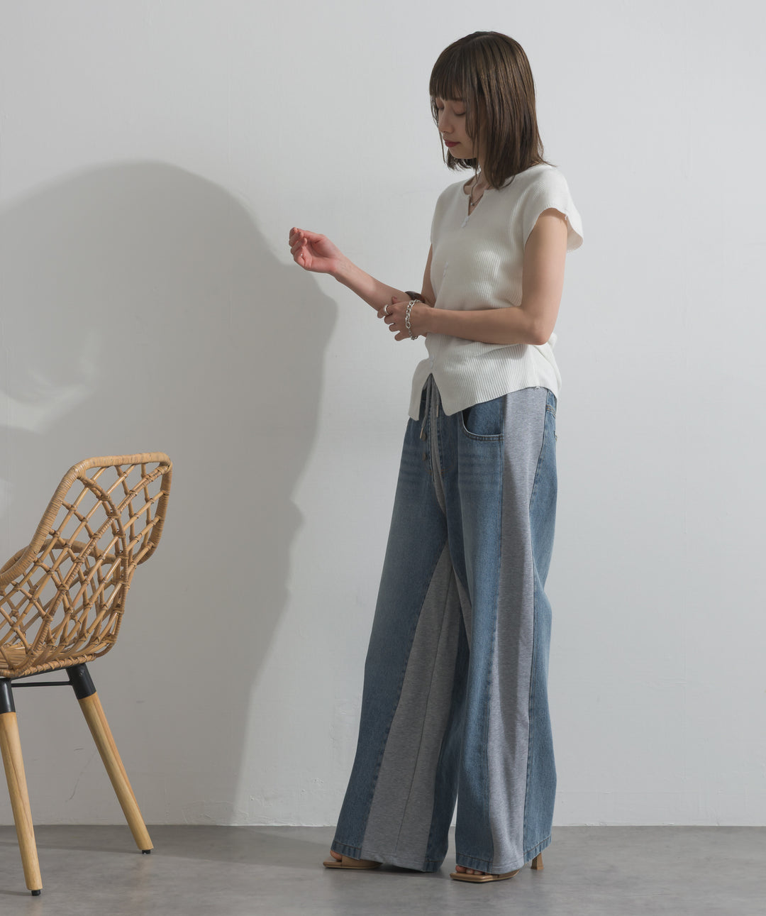 サイドスウェットドッキングデニム