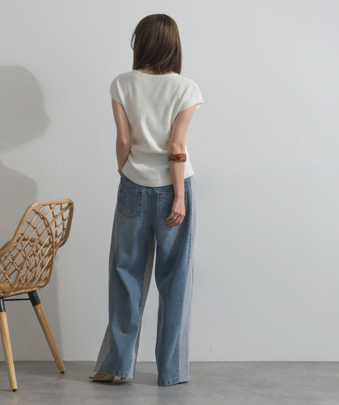 サイドスウェットドッキングデニム