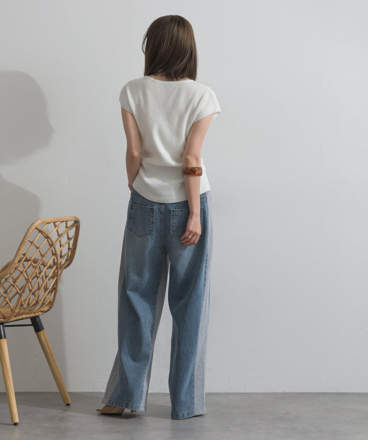 サイドスウェットドッキングデニム