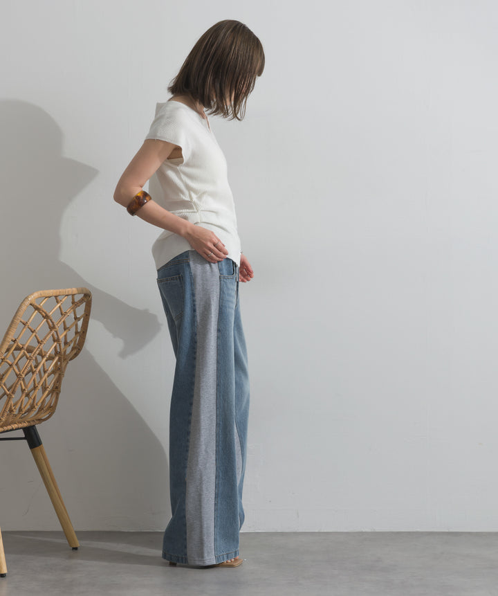 サイドスウェットドッキングデニム