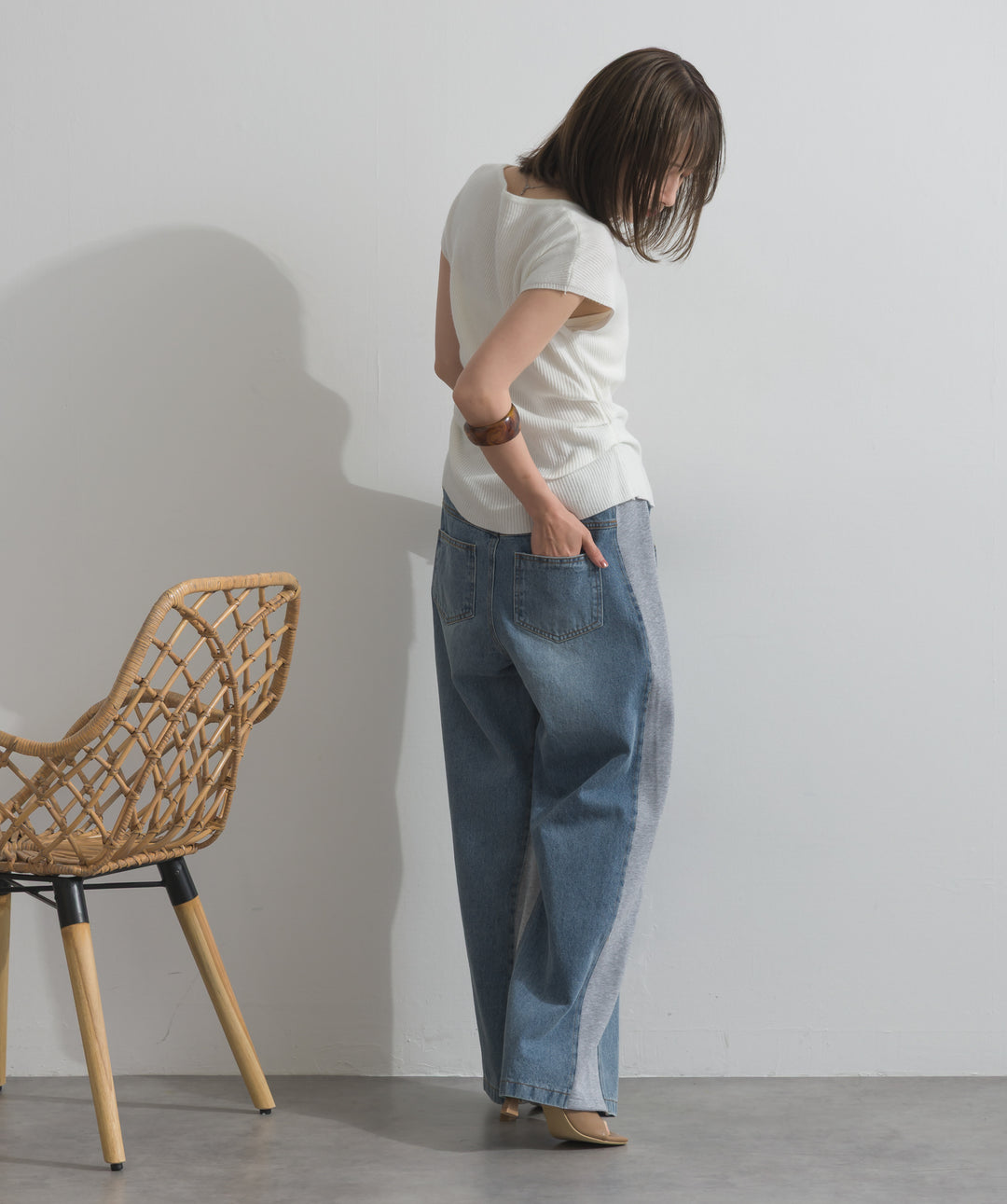 サイドスウェットドッキングデニム