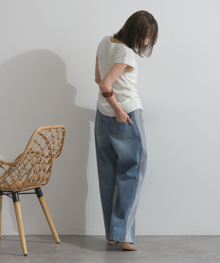 サイドスウェットドッキングデニム