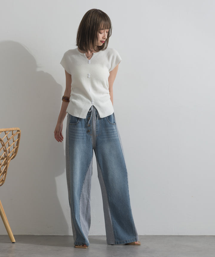 サイドスウェットドッキングデニム