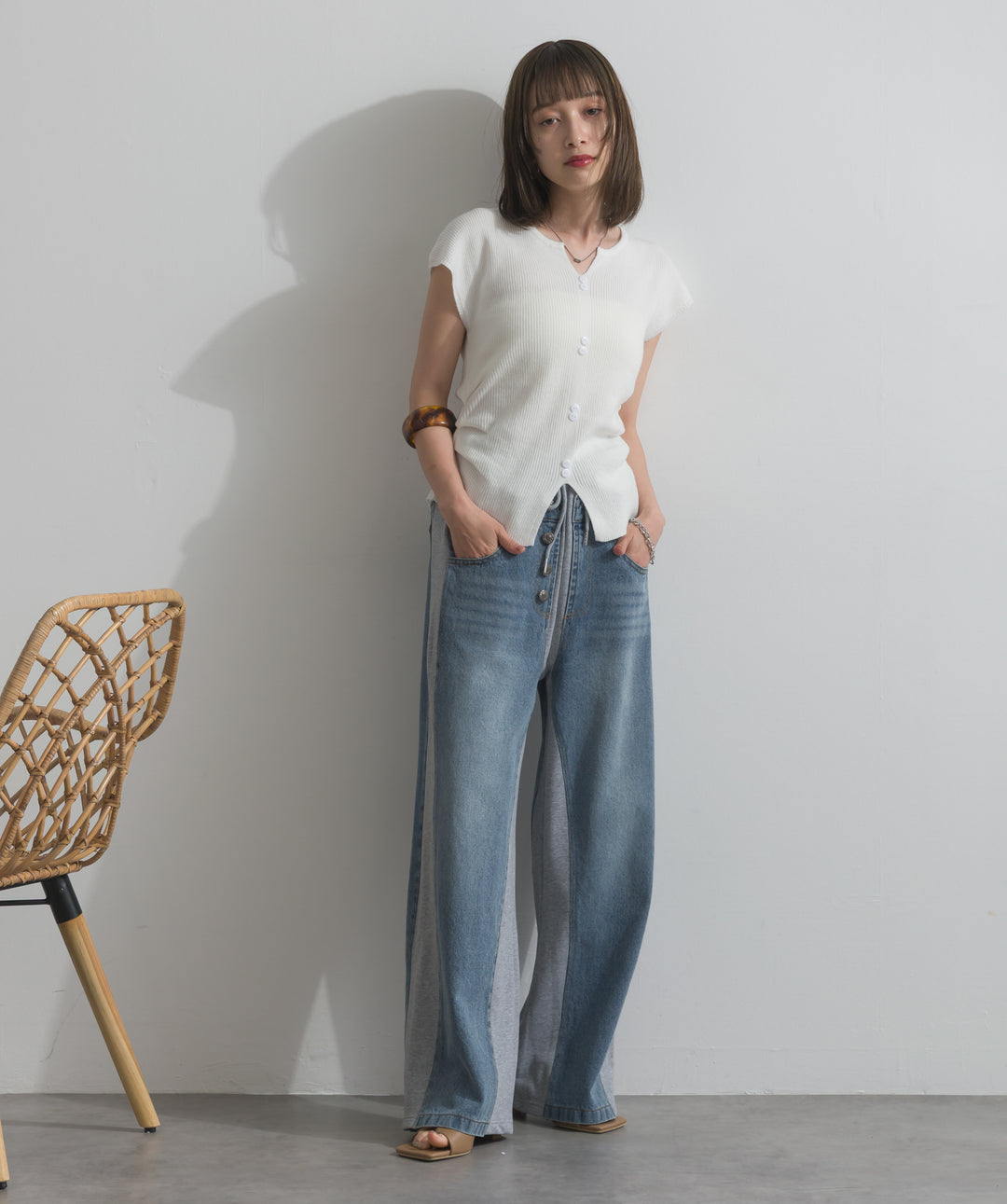 サイドスウェットドッキングデニム