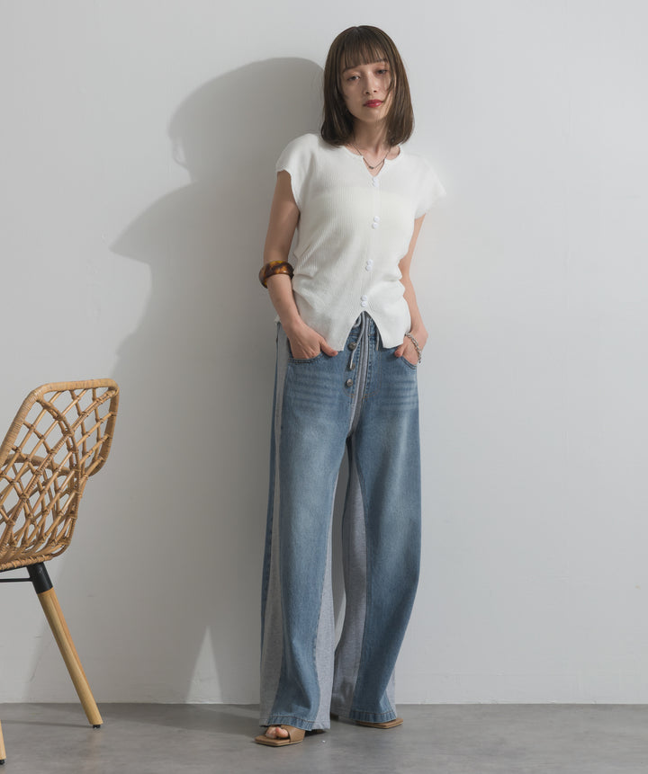 サイドスウェットドッキングデニム