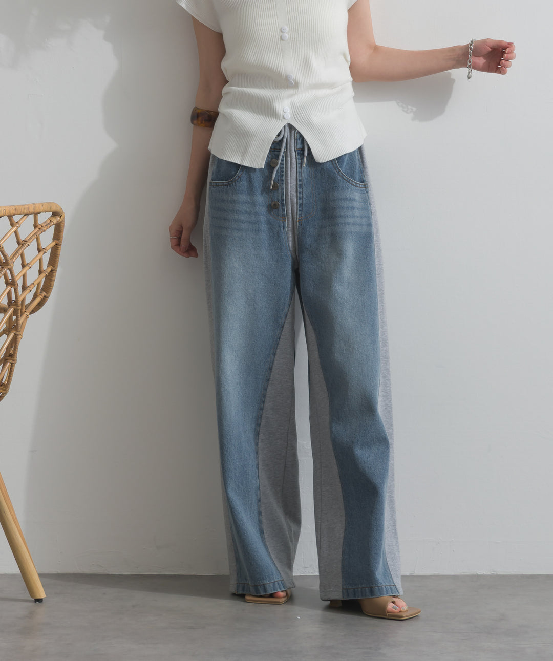 サイドスウェットドッキングデニム