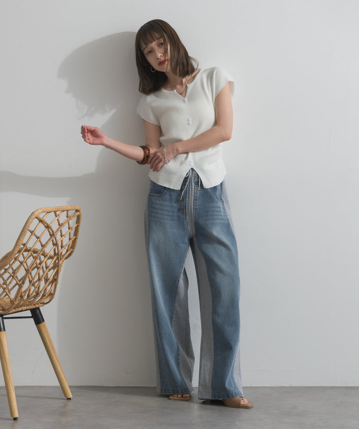 サイドスウェットドッキングデニム