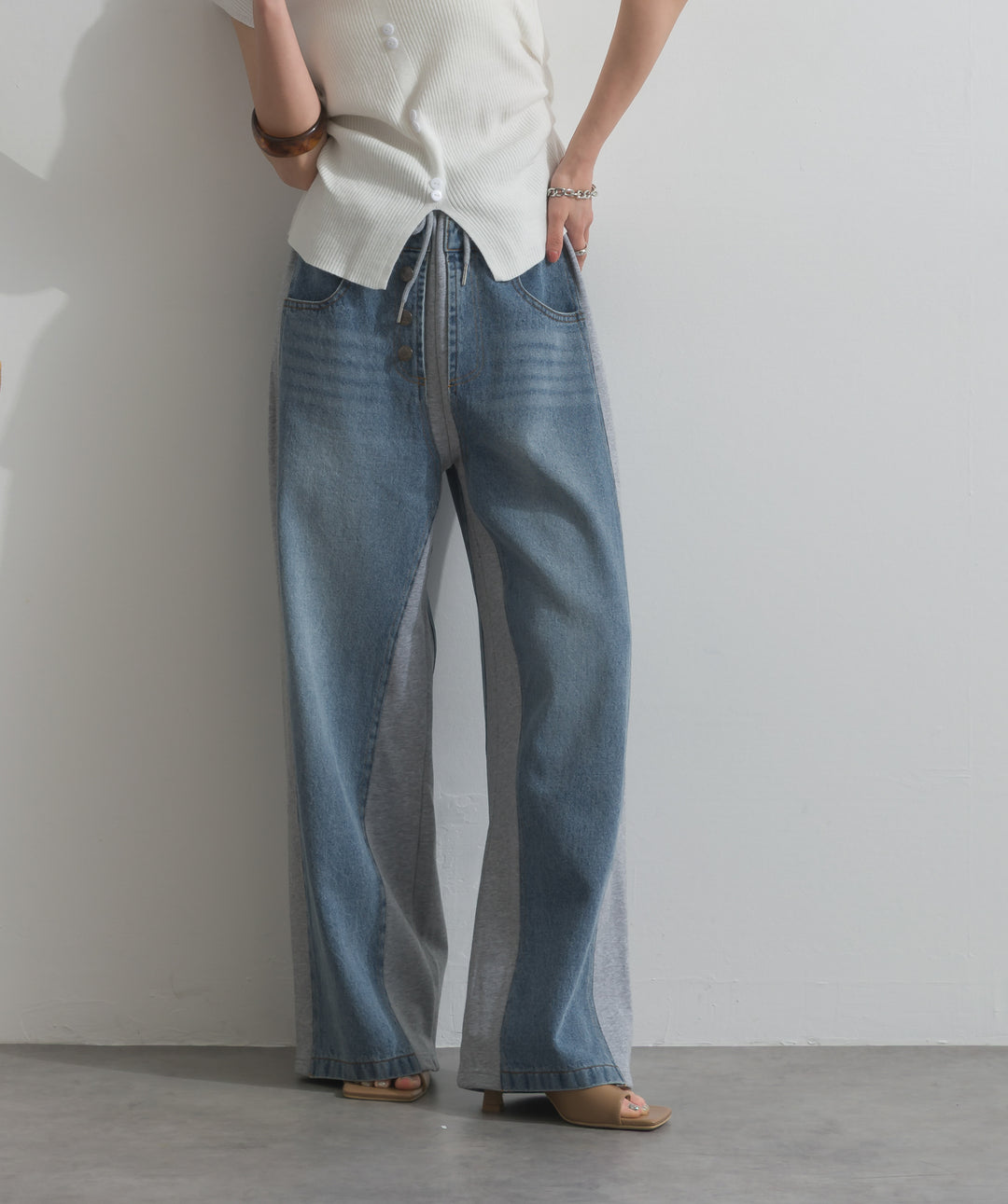 サイドスウェットドッキングデニム