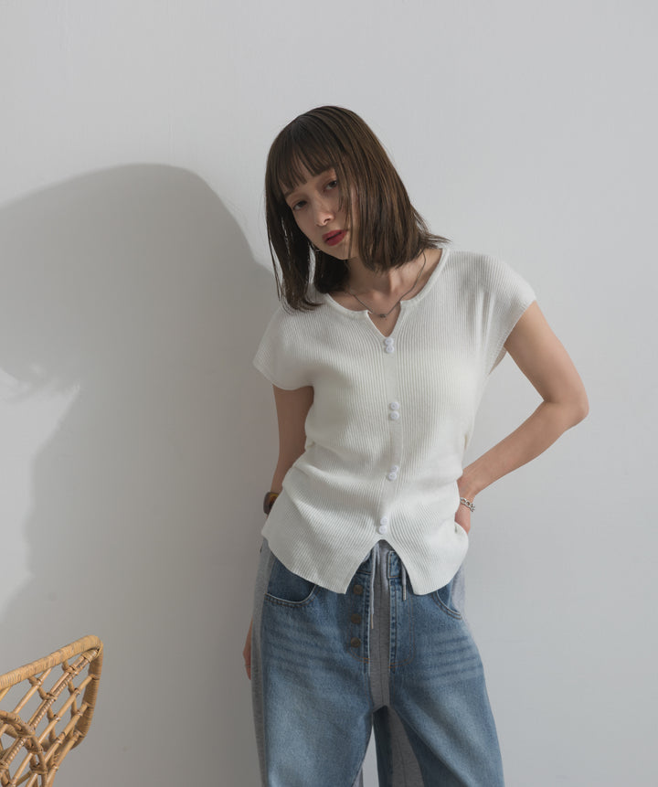 サイドギャザーデザインカーディガン