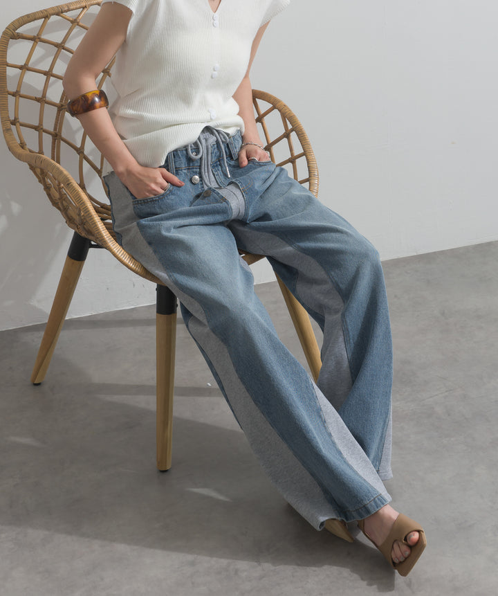 サイドスウェットドッキングデニム