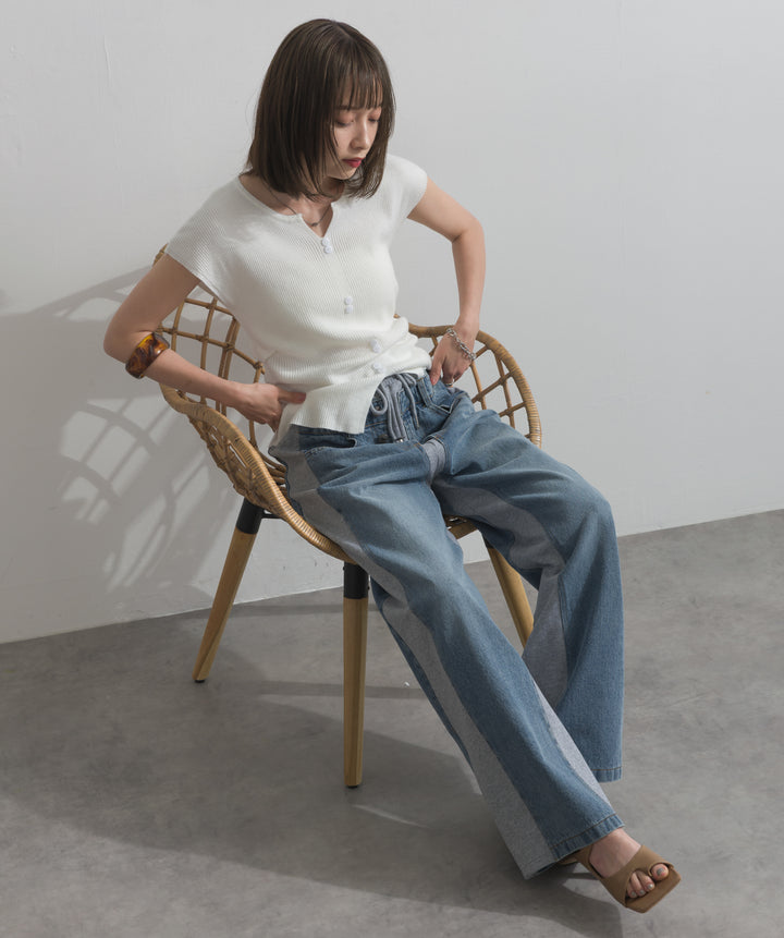 サイドスウェットドッキングデニム