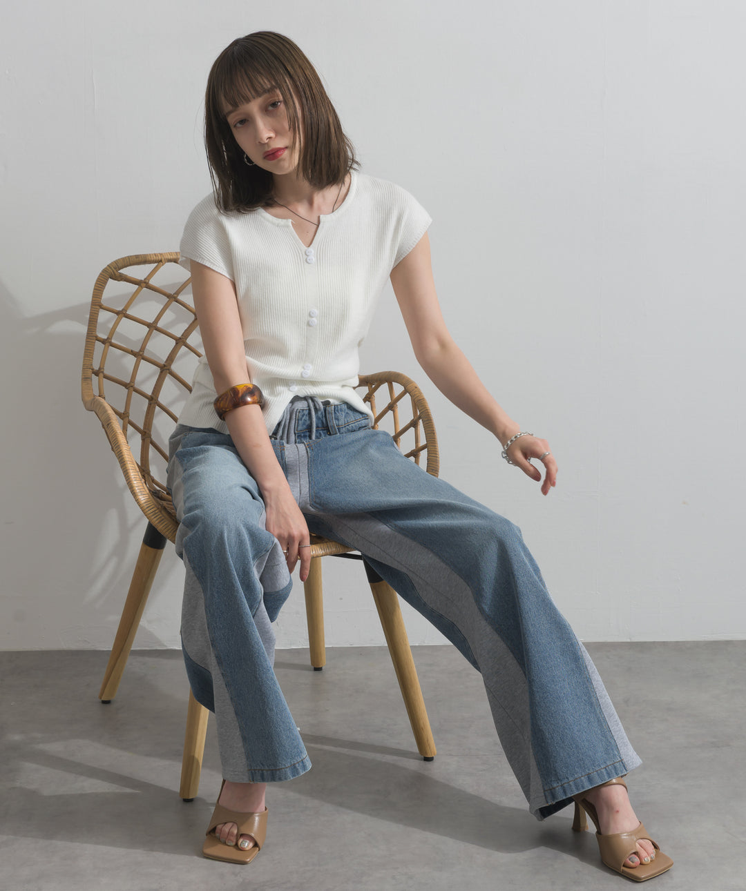 サイドスウェットドッキングデニム