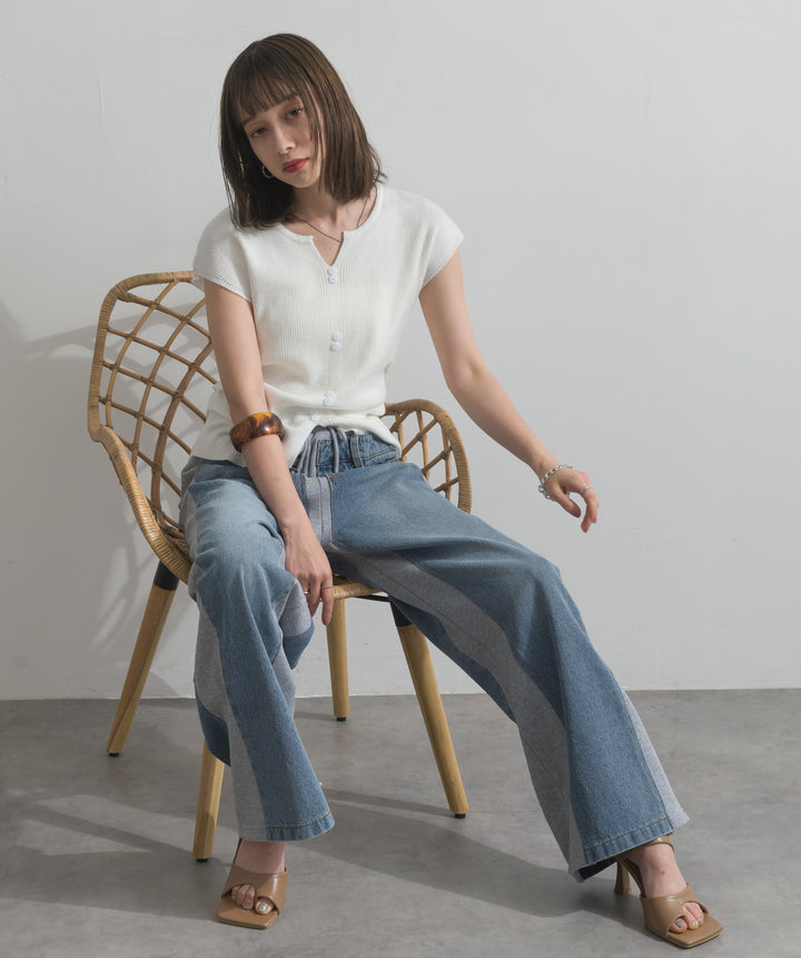 サイドスウェットドッキングデニム