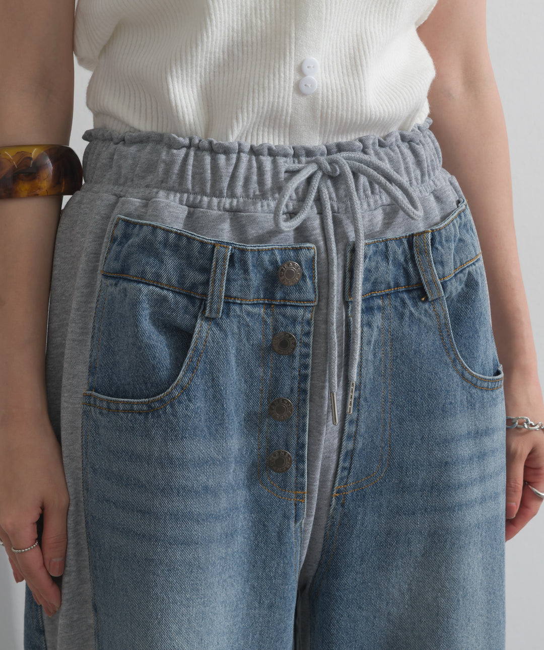 サイドスウェットドッキングデニム