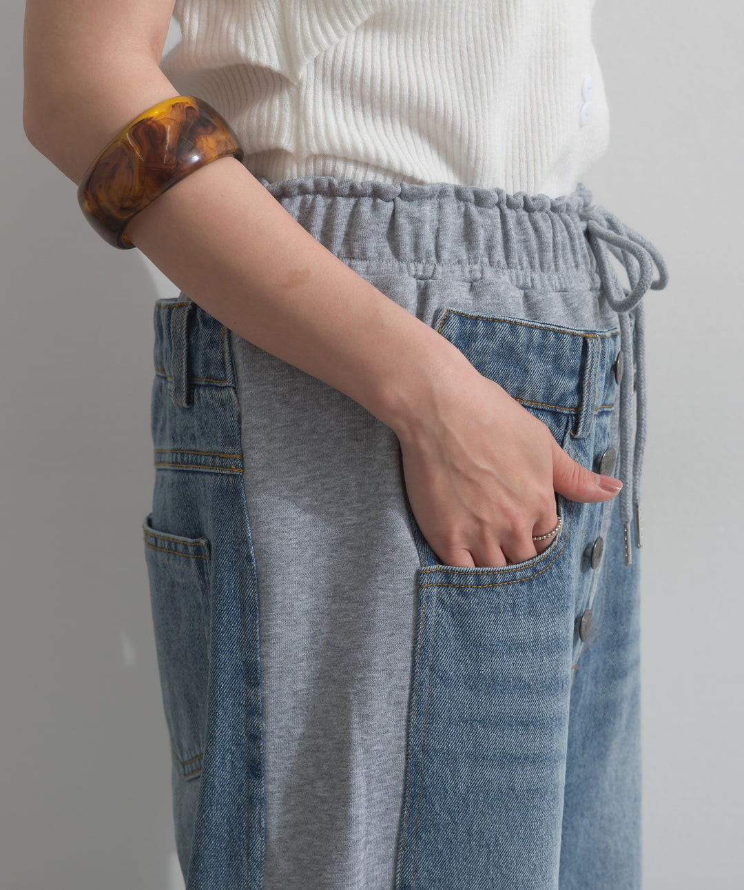 サイドスウェットドッキングデニム