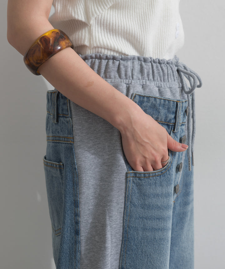 サイドスウェットドッキングデニム