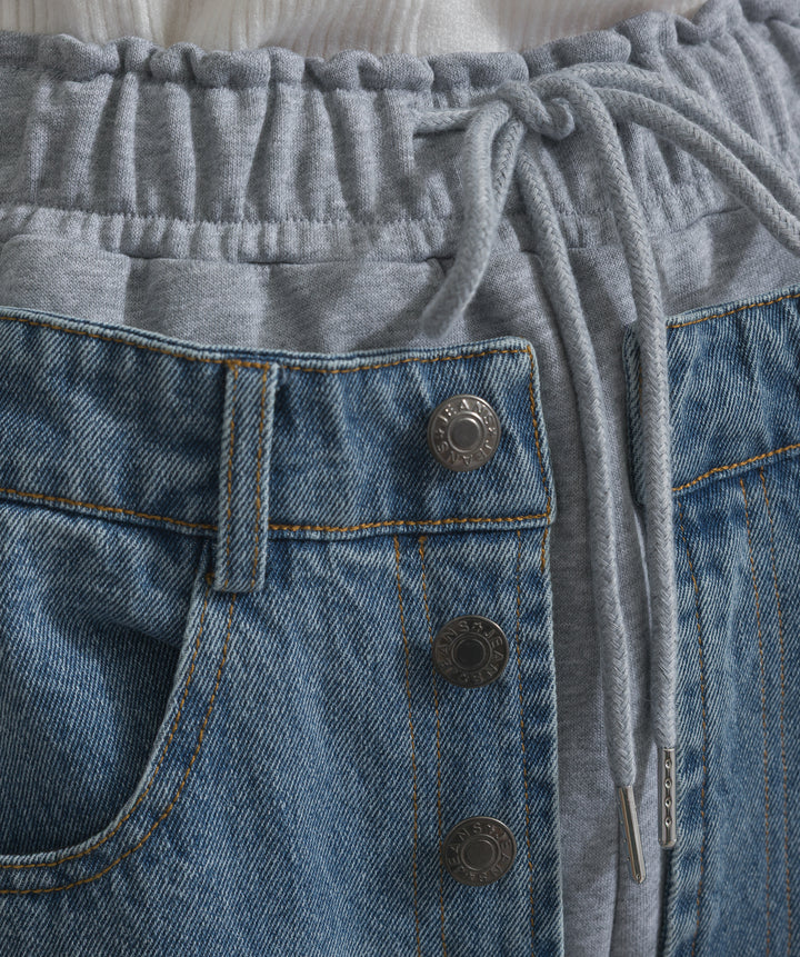 サイドスウェットドッキングデニム