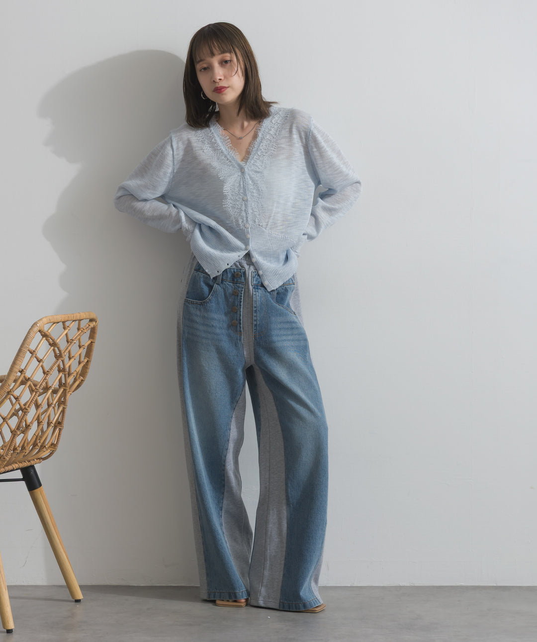 サイドスウェットドッキングデニム