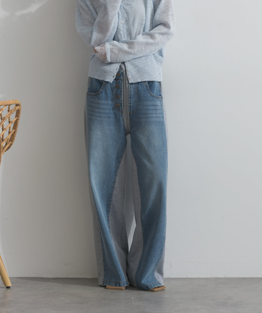 サイドスウェットドッキングデニム