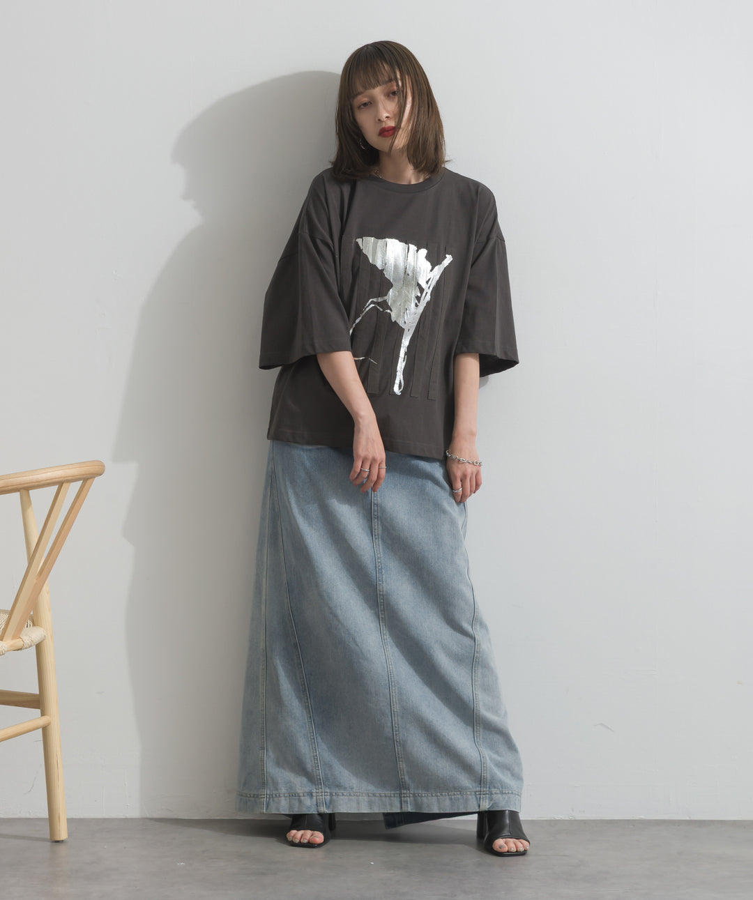 ニュアンス箔プリントTシャツ