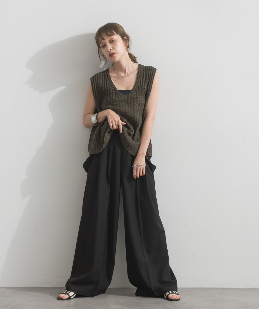 2WAYラップデザインサロペットパンツ
