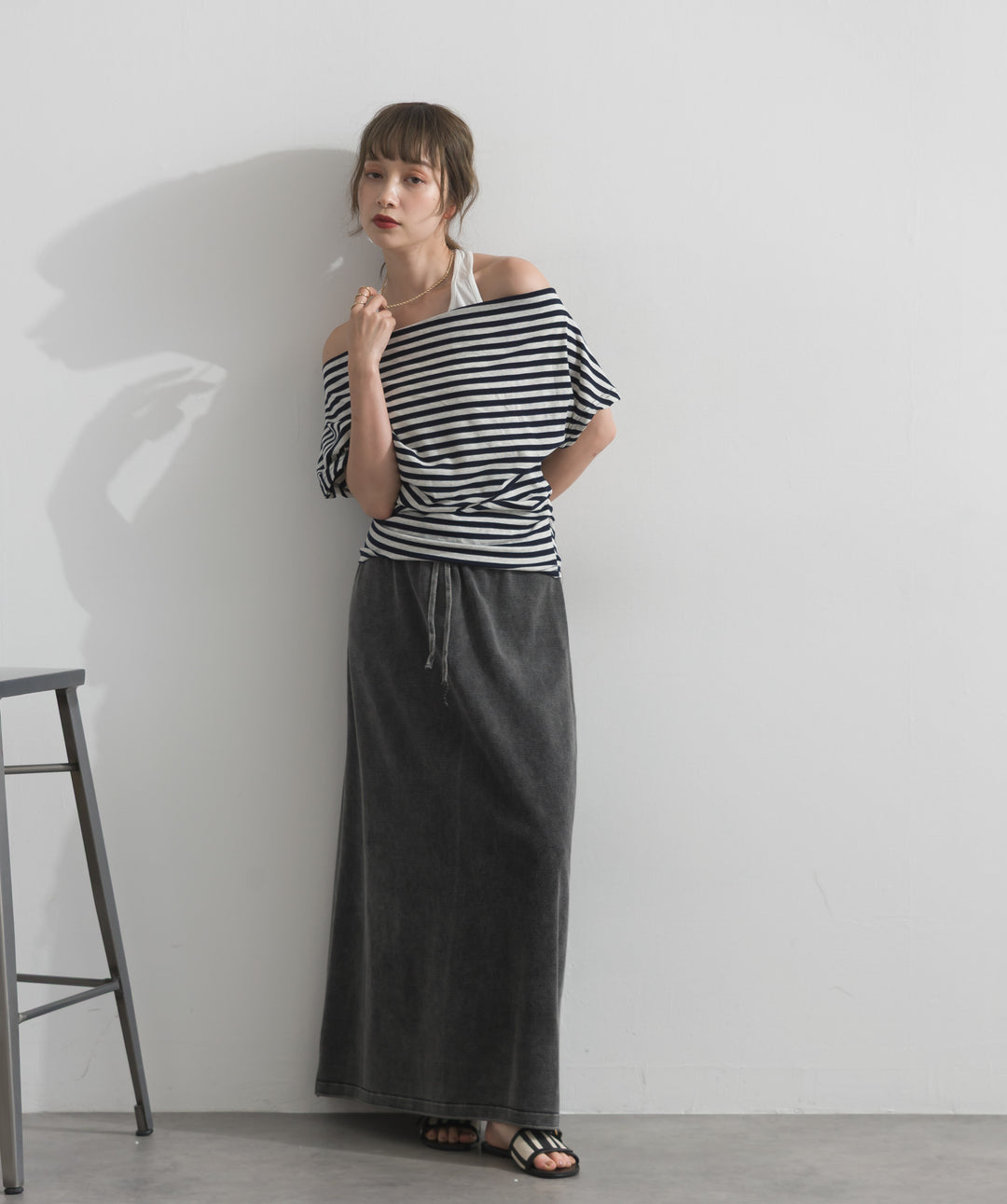 ピグメントスウェットロングスカート