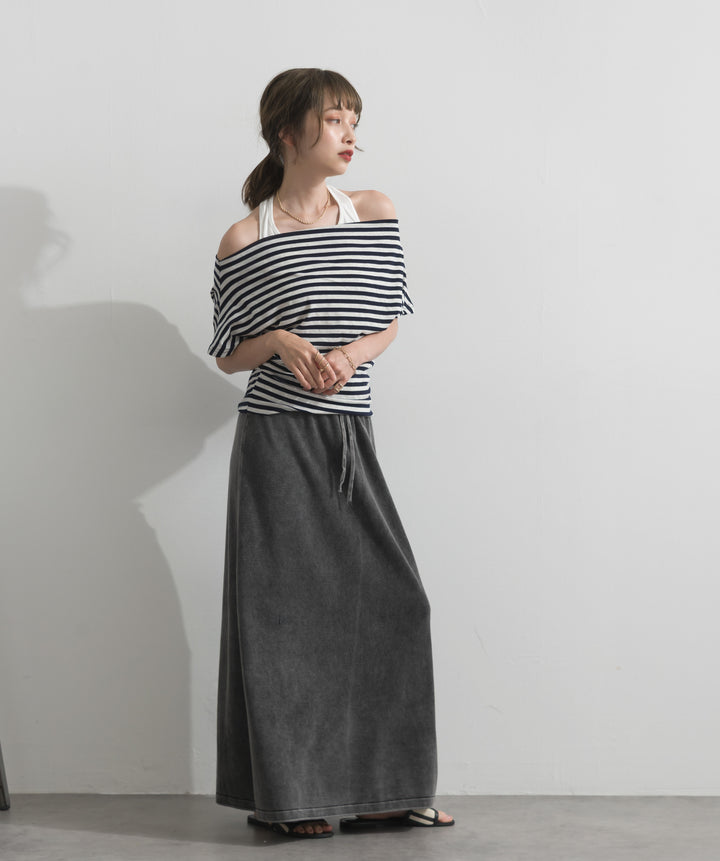 ピグメントスウェットロングスカート