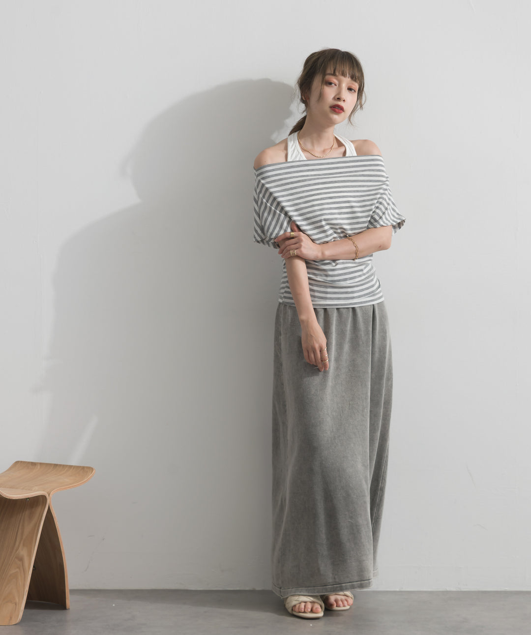 ピグメントスウェットロングスカート