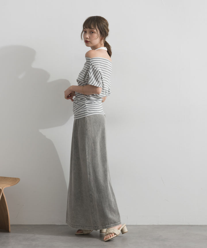 ピグメントスウェットロングスカート
