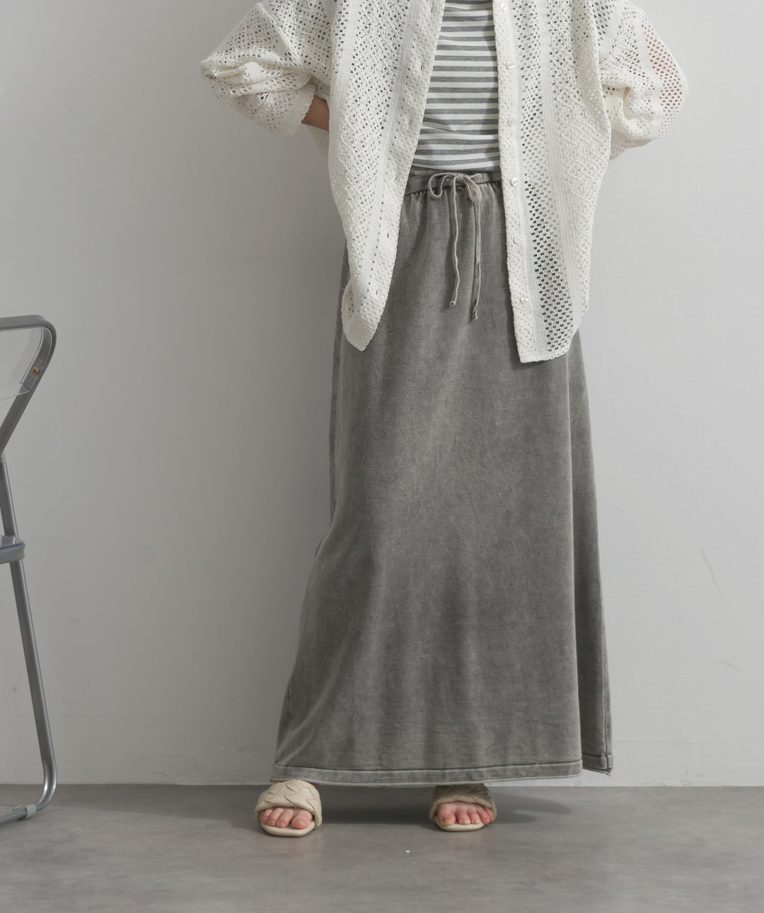 ピグメントスウェットロングスカート
