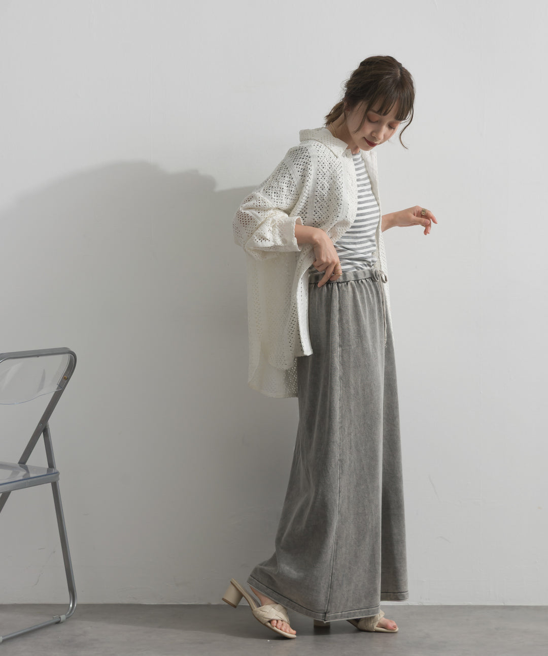 ピグメントスウェットロングスカート
